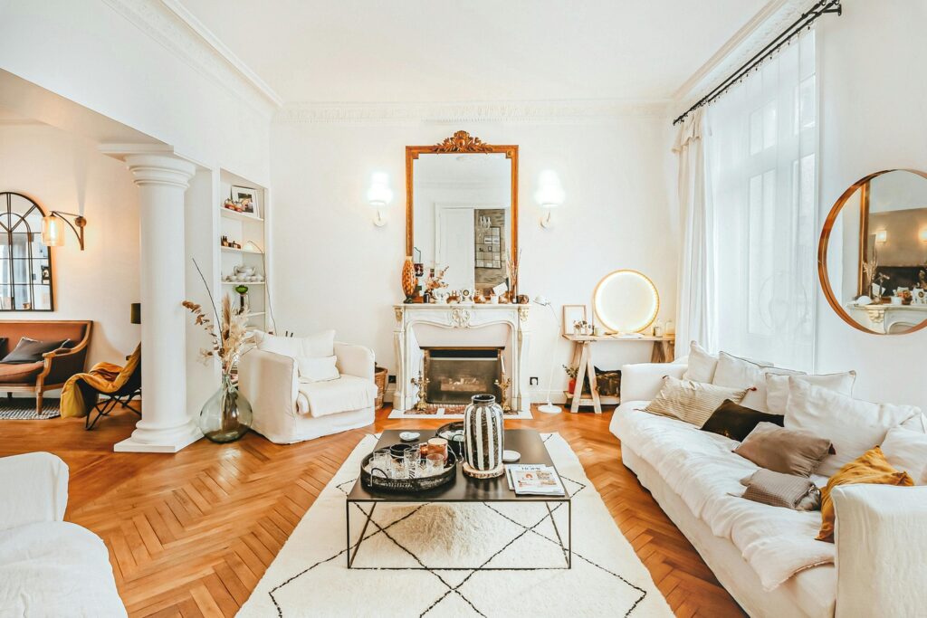 Modern Haussmann apartment interior renovation in Paris