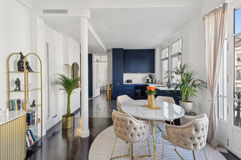 Modern bespoke kitchen created during a luxury apartment renovation project in the French Riviera